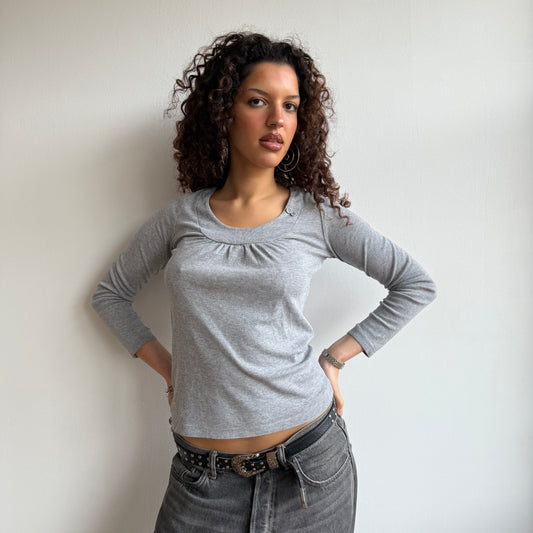 Grey button long sleeve - Size S