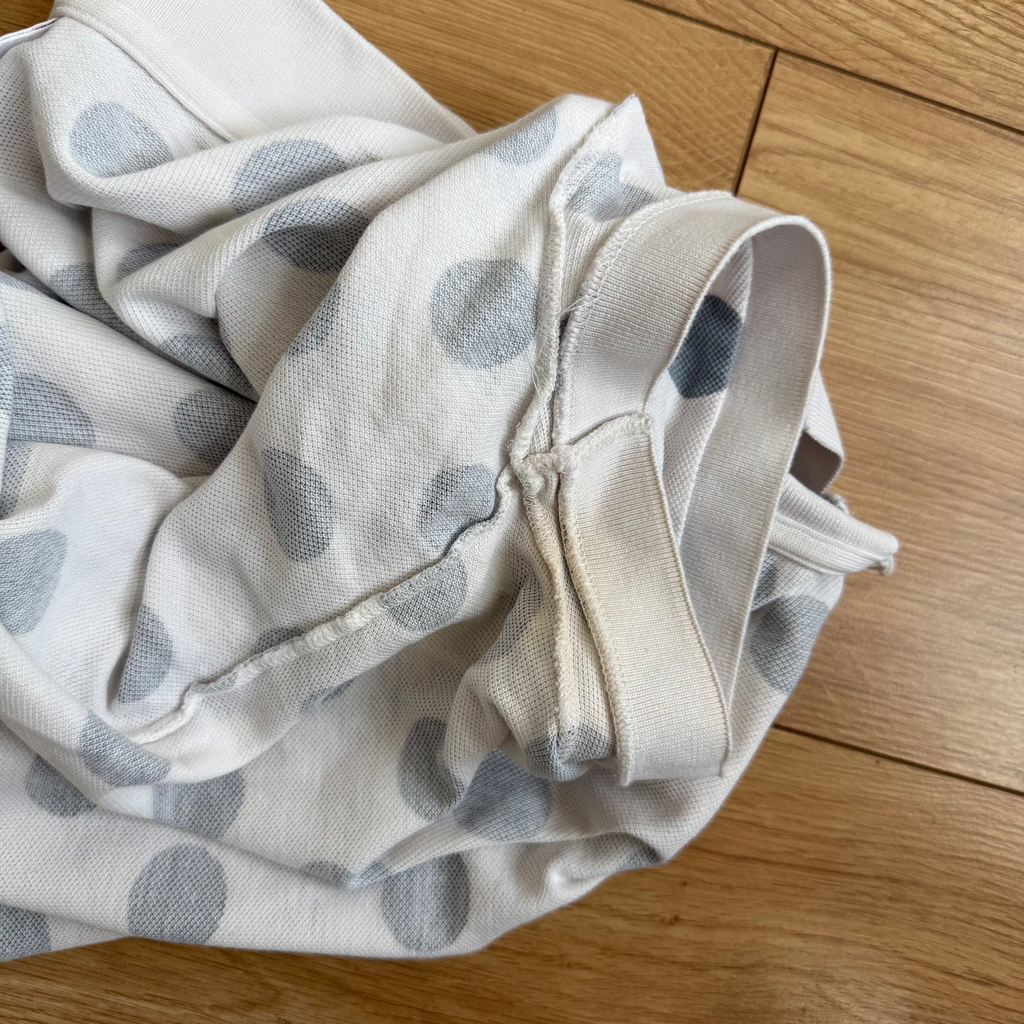 White polka dot Lacoste polo - Size S/M