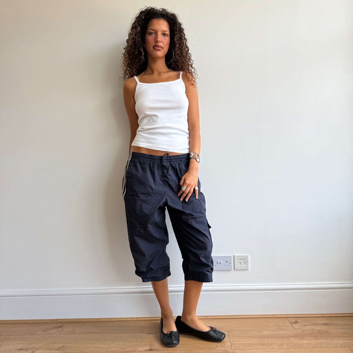 Navy Adidas capris - Size M (2)
