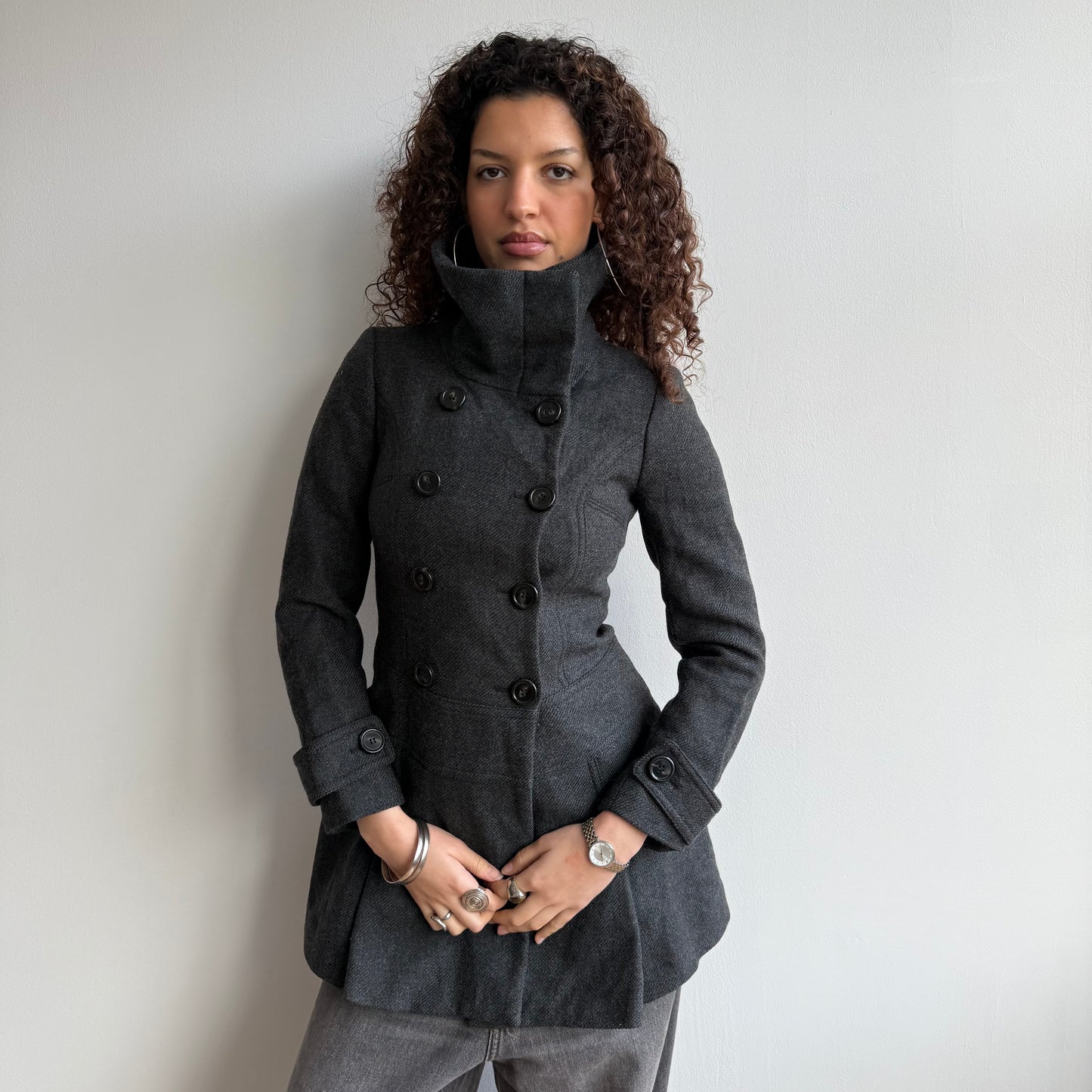 Grey peacoat dress - Size XS