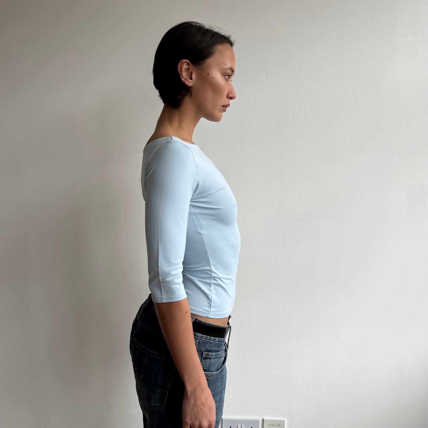 Baby blue 3/4 top - Size S