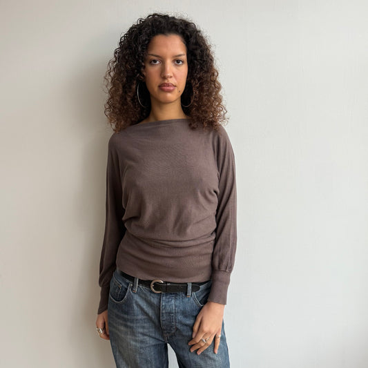Brown slouchy batwing knit - Size M