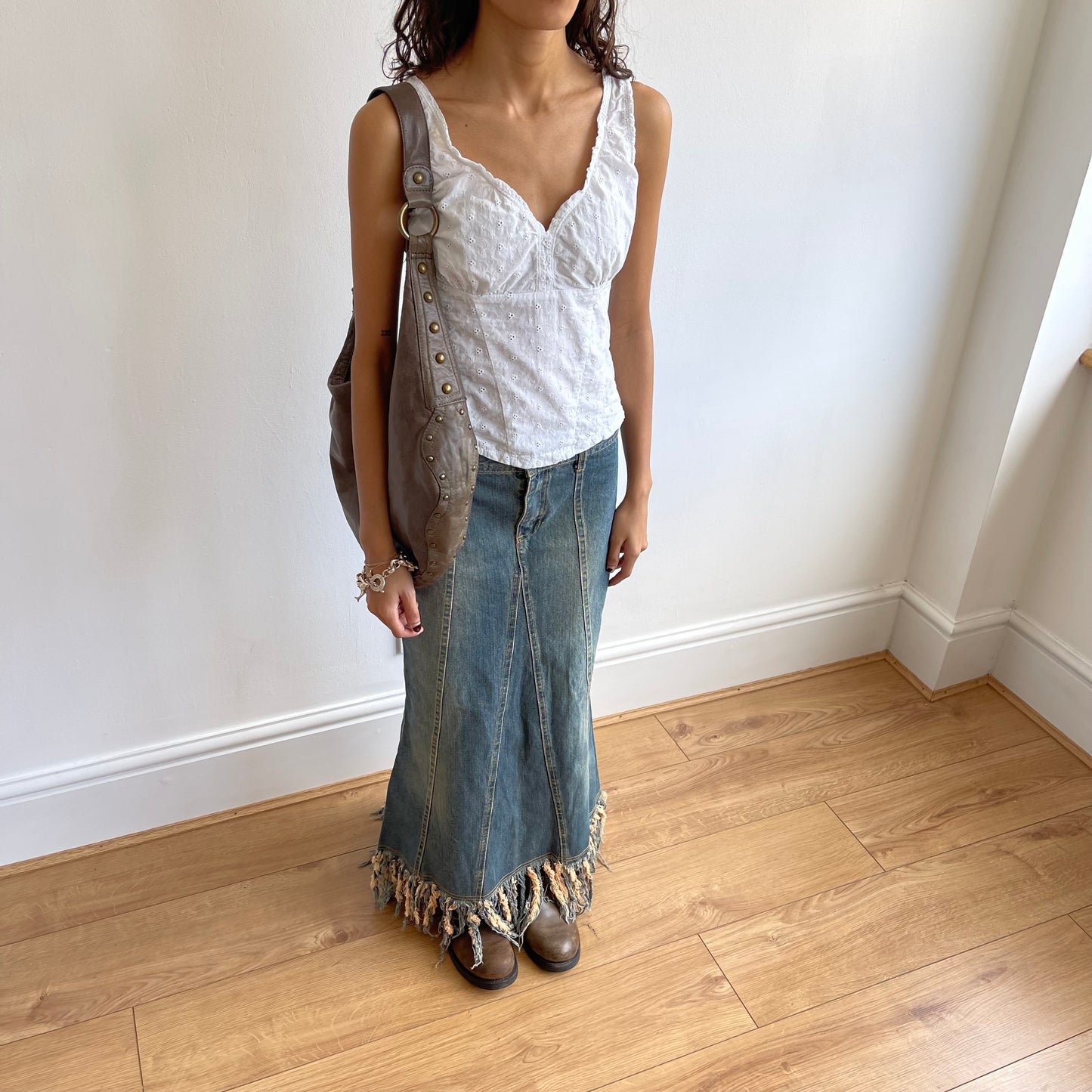 Broderie anglaise milkmaid top - Size S