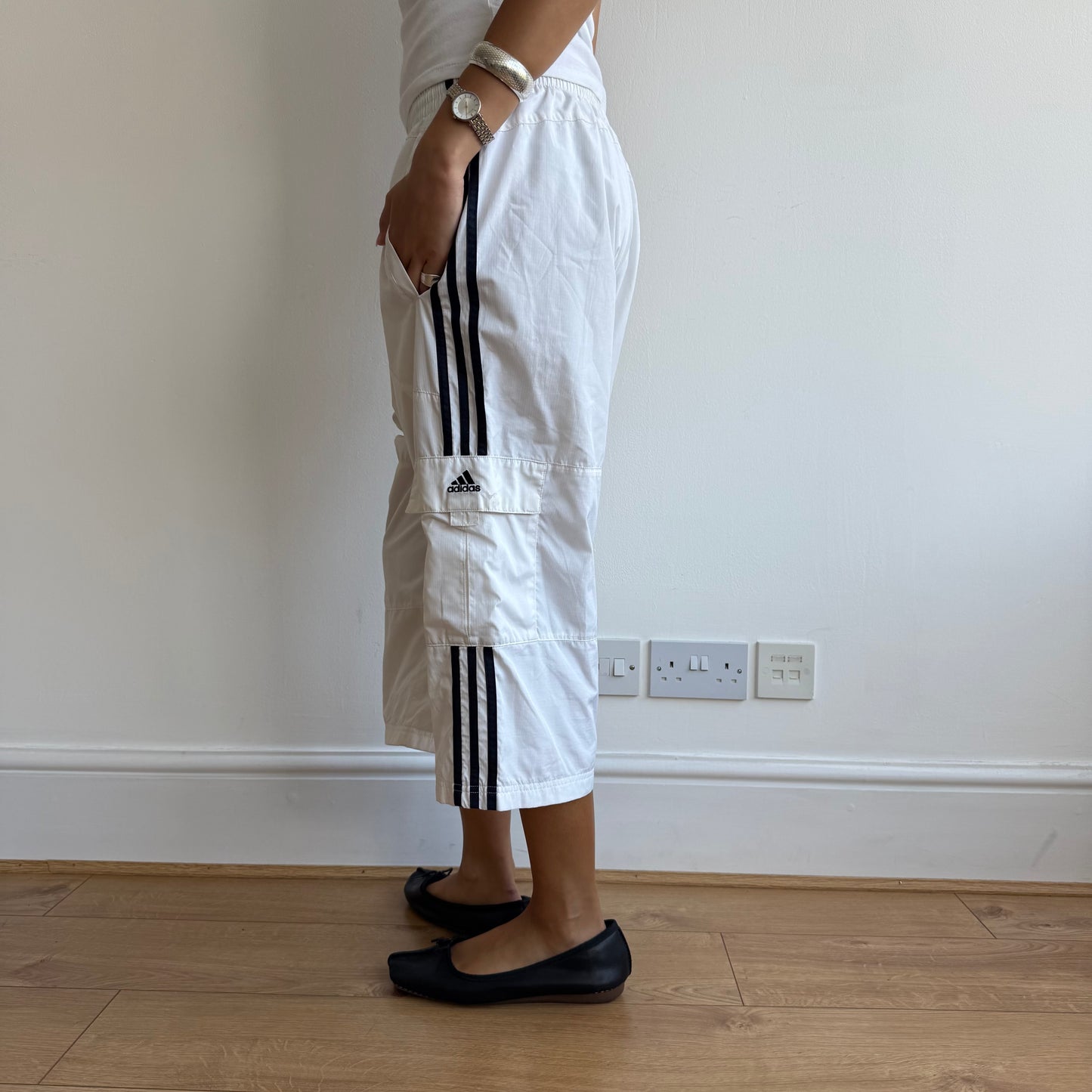 White Adidas capris - Size M