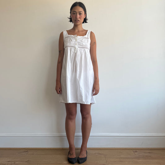 White embroidered milkmaid dress - Size S