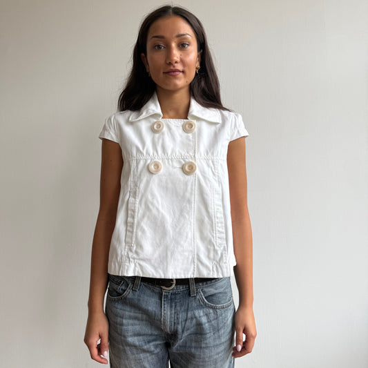 White short sleeve peacoat - Size S