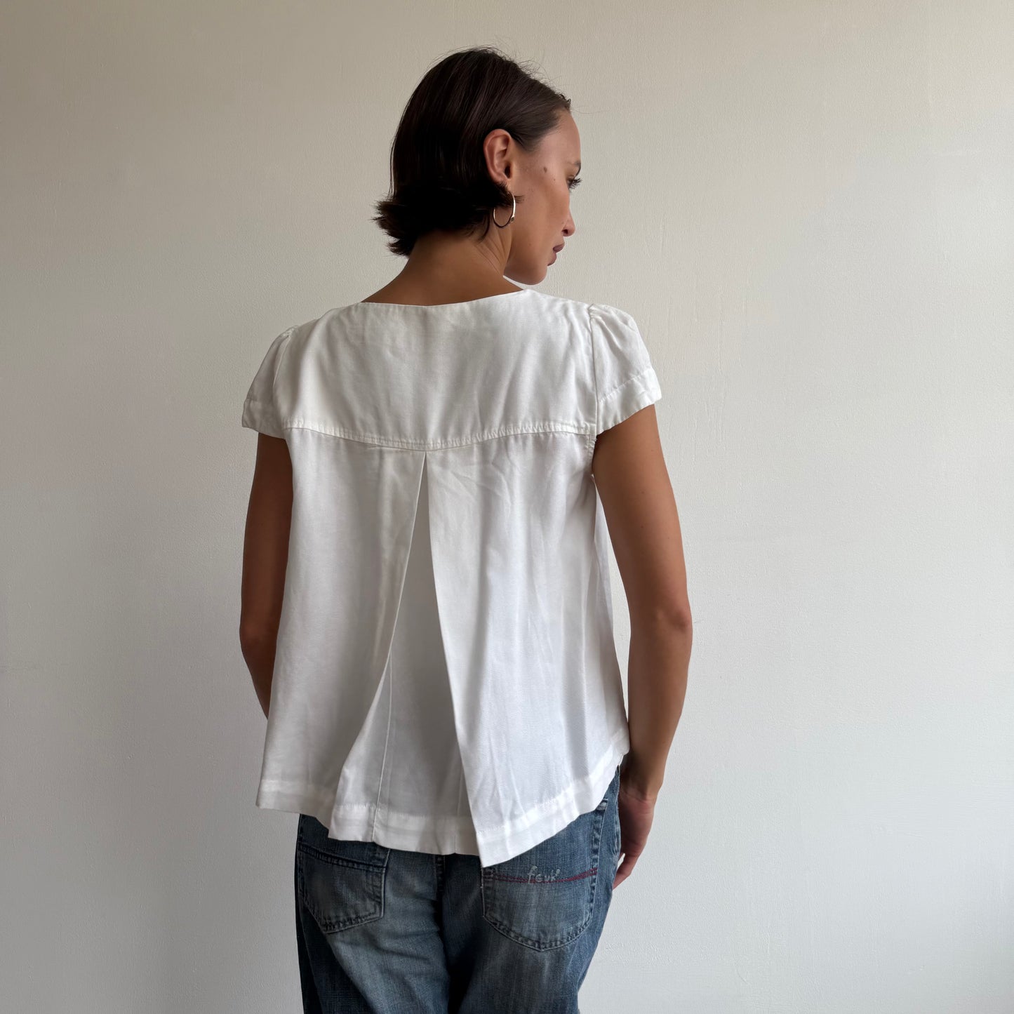 White short sleeve peacoat - Size M-L