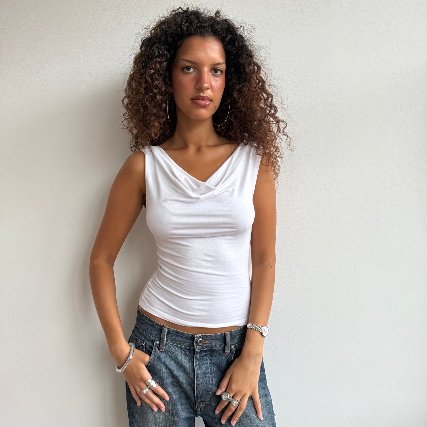 White slouchy top - Size S