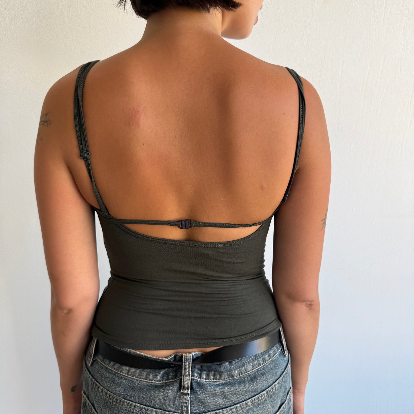 Khaki backless cami top - Size XS