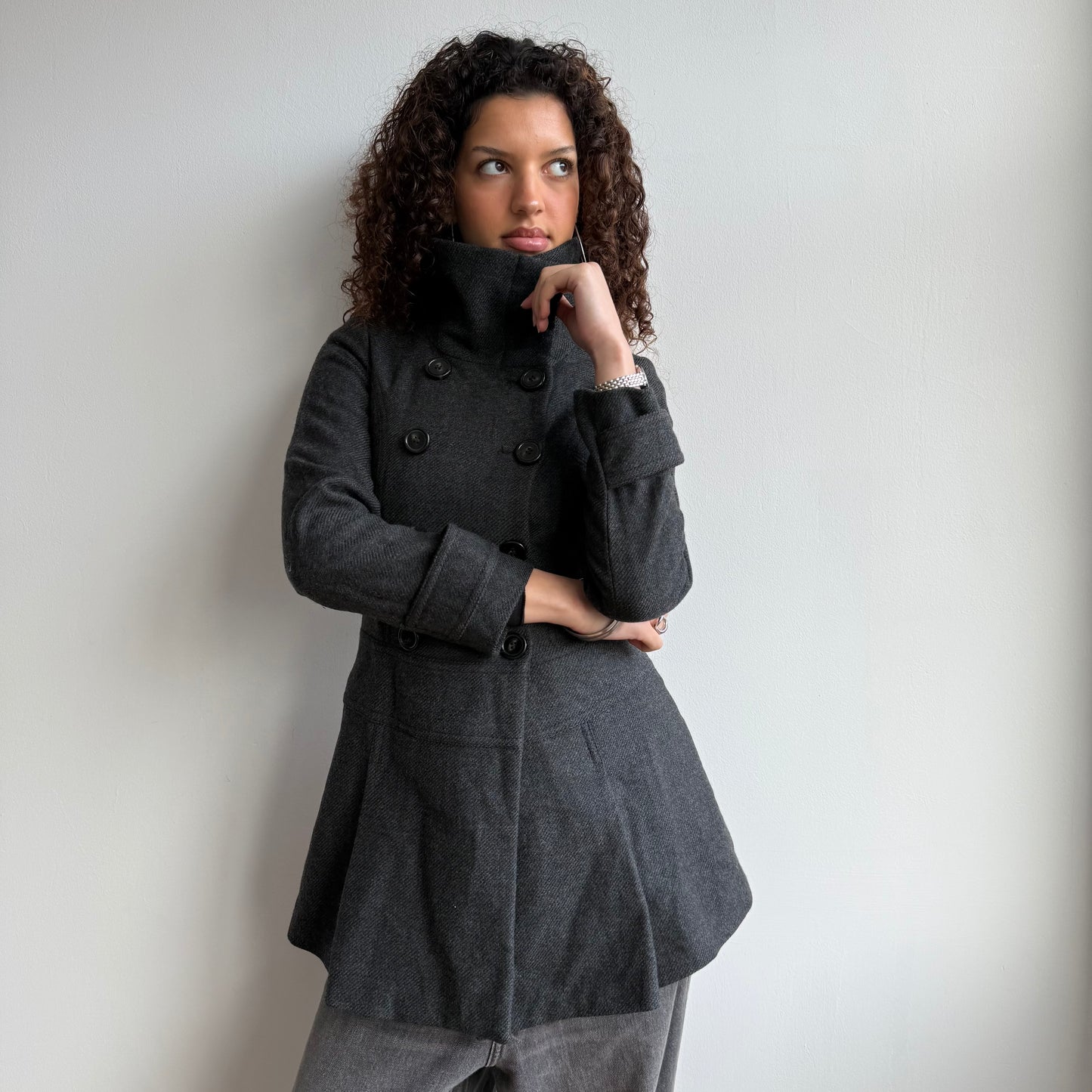 Grey peacoat dress - Size XS