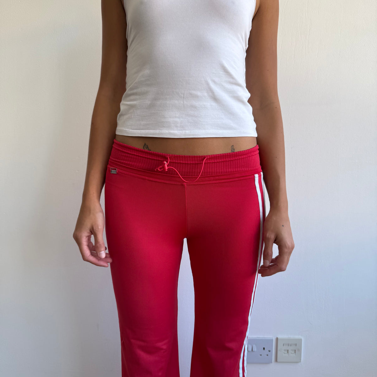 Red Adidas toggle waist yoga pants - Size S