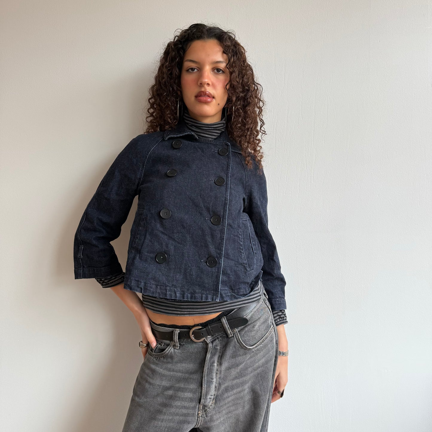 Dark denim peacoat - Size S