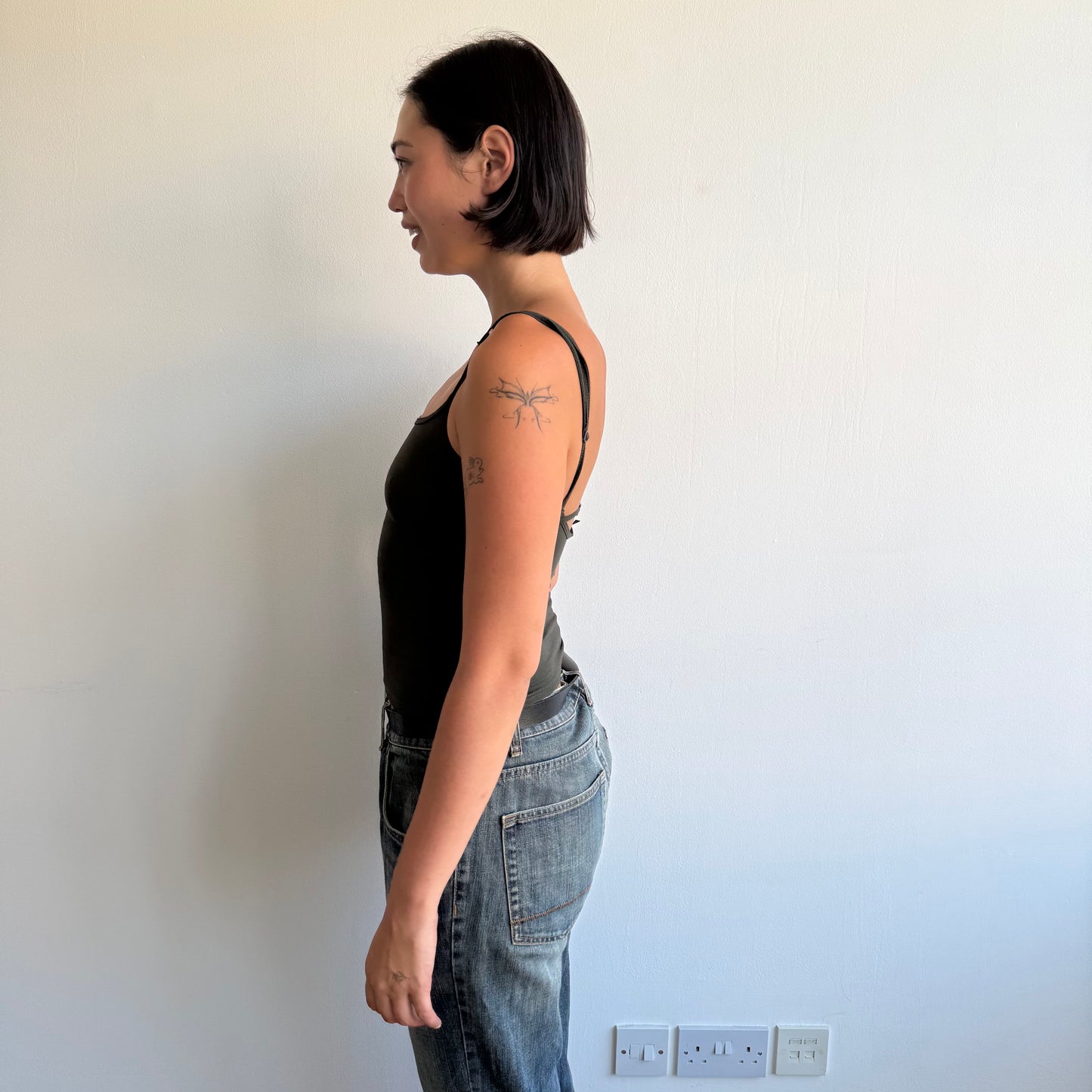 Khaki backless cami top - Size XS