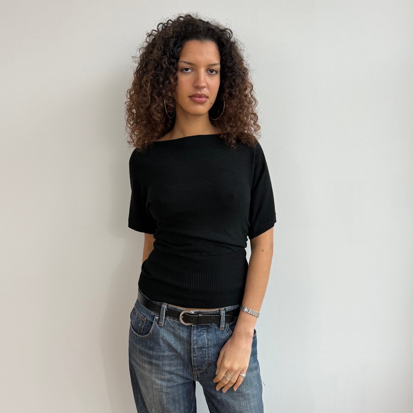 Black short sleeve knit - Size S