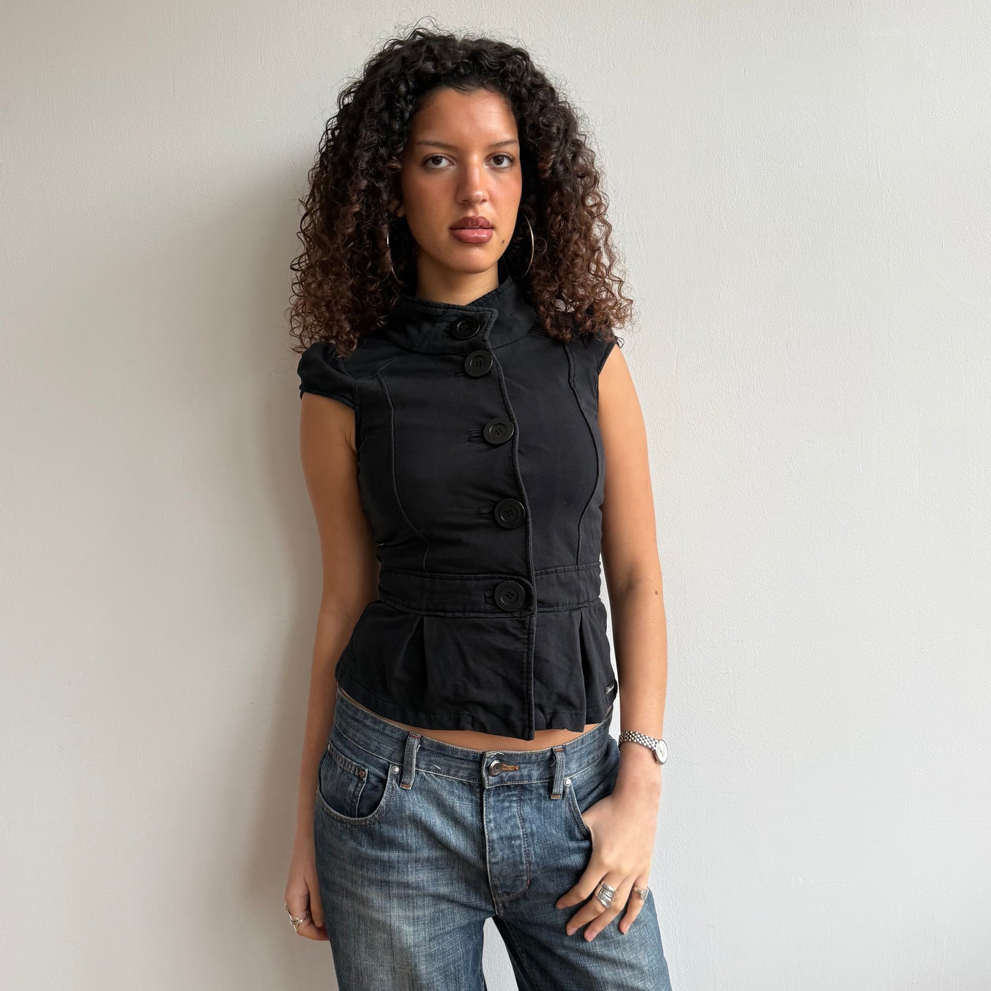 Short sleeve black peacoat jumper - Size S