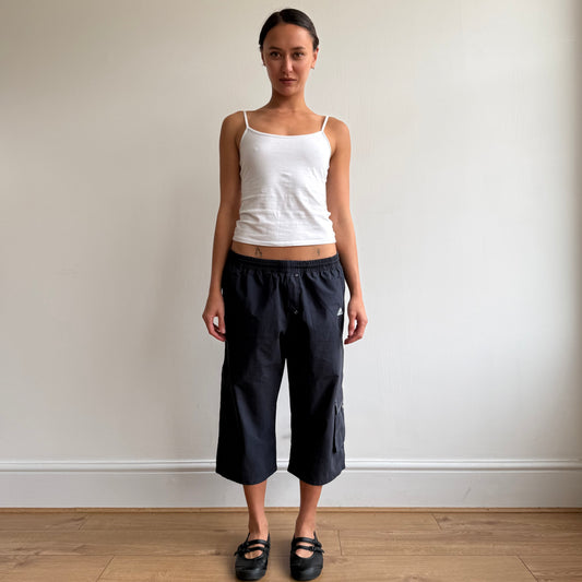 Navy Adidas pocket stitch capris - Size M