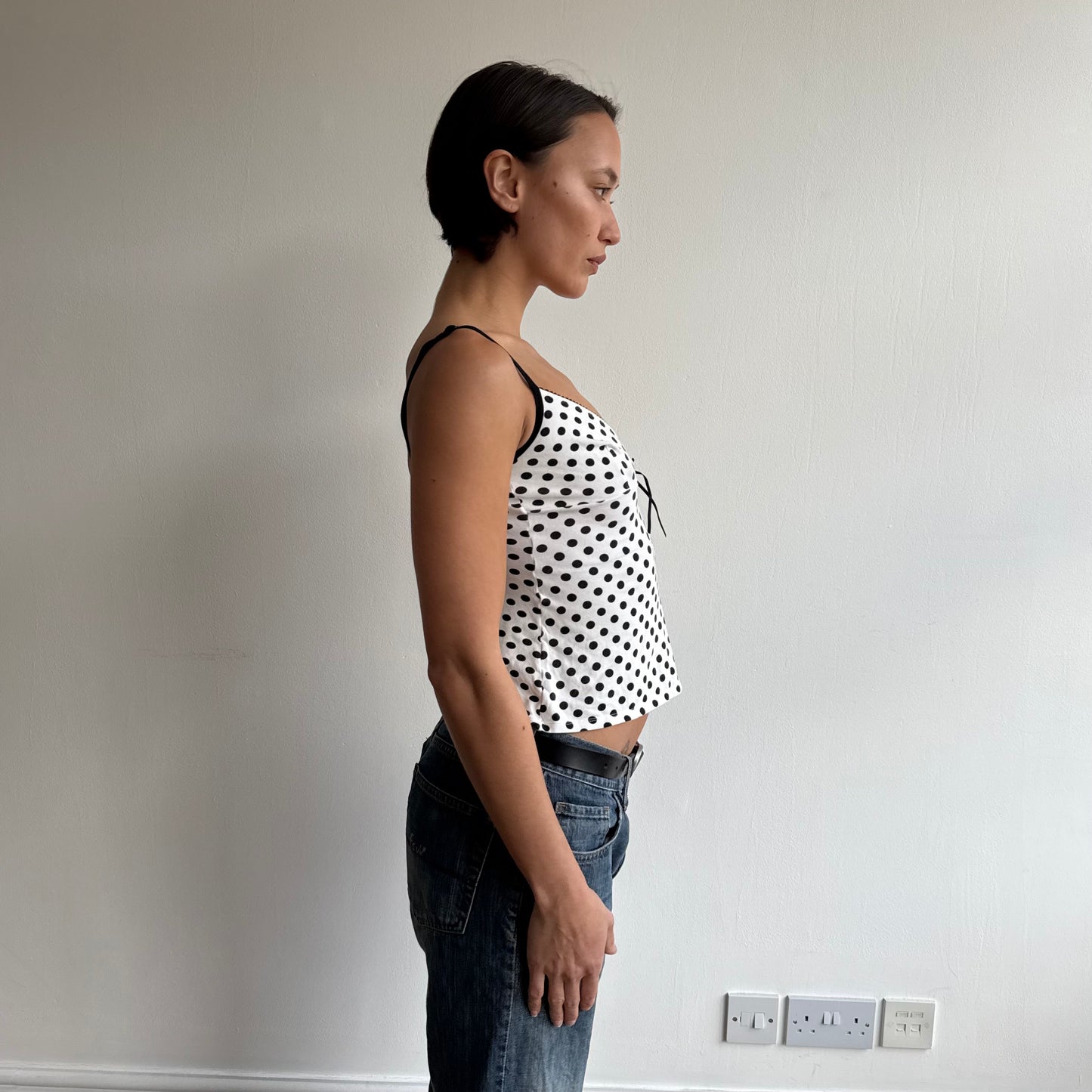White polka dot cami - Size S