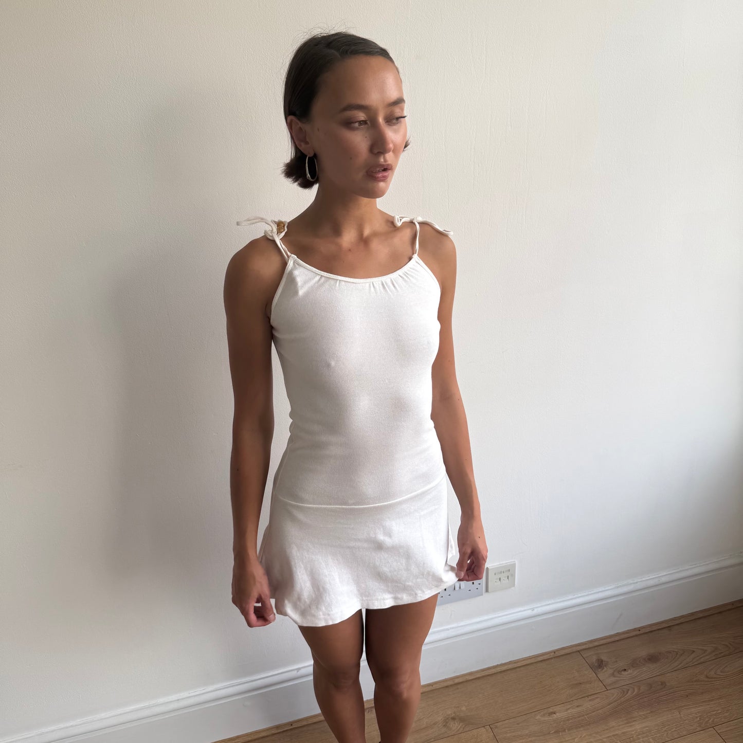 White beaded mini dress - Size S