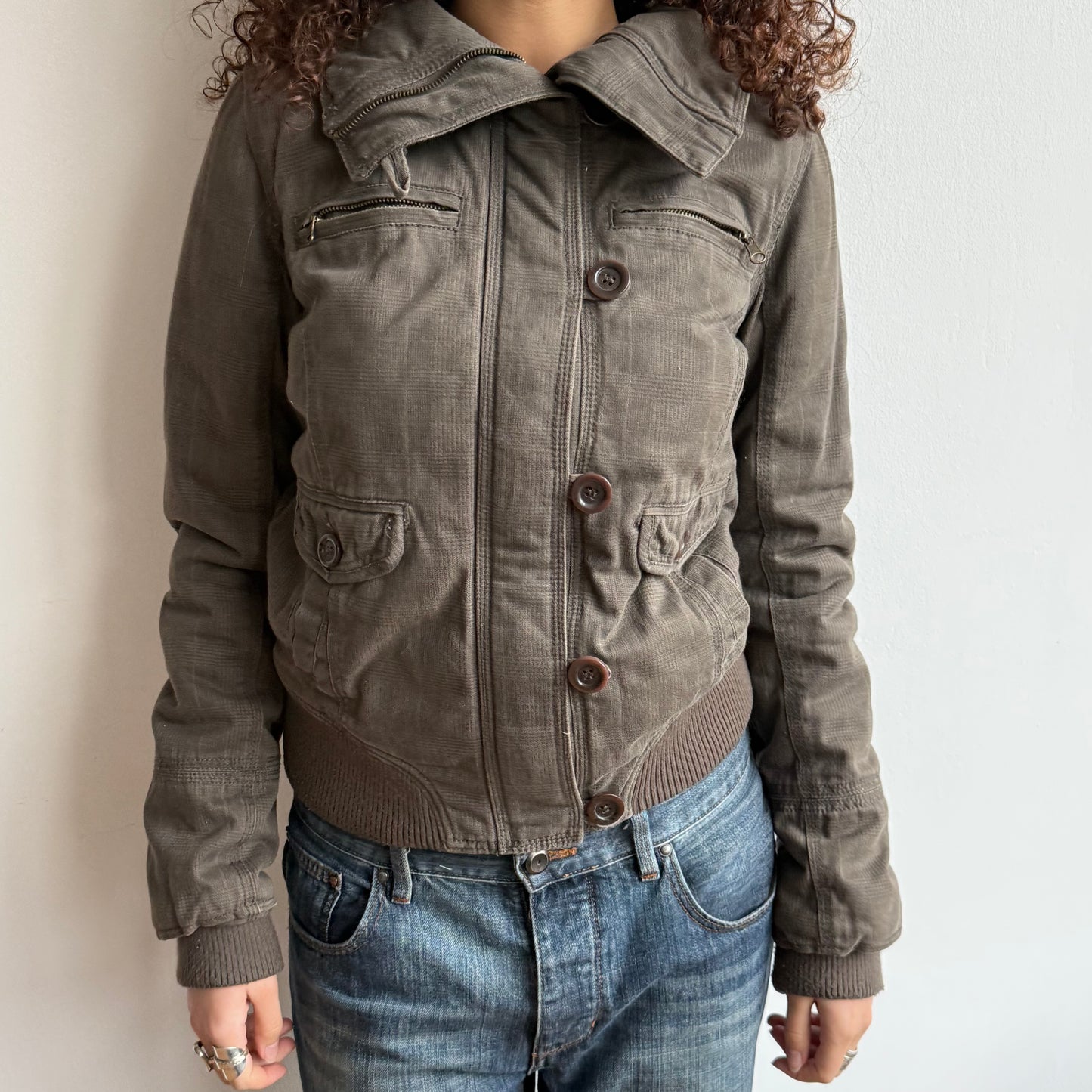 Plaid fur lined bomber - Size M/L