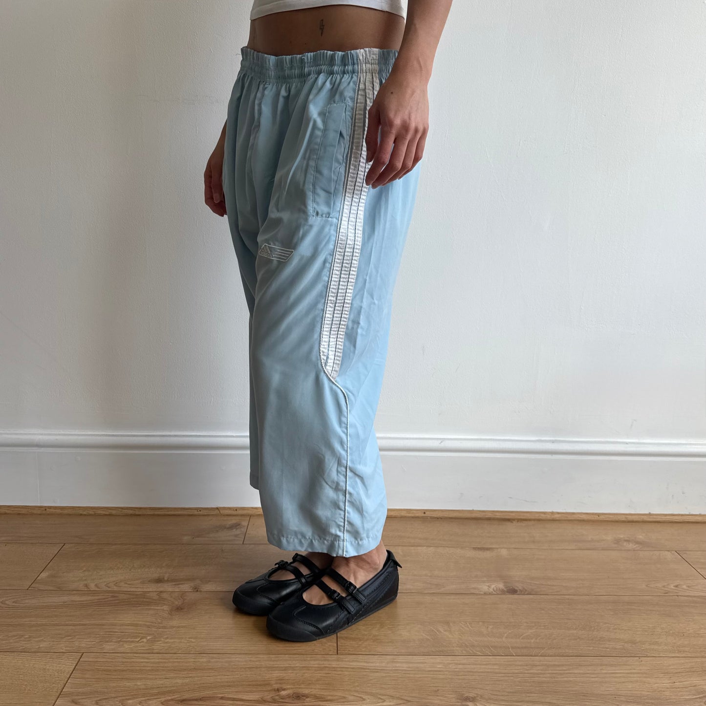 Baby blue Adidas capris - Size L