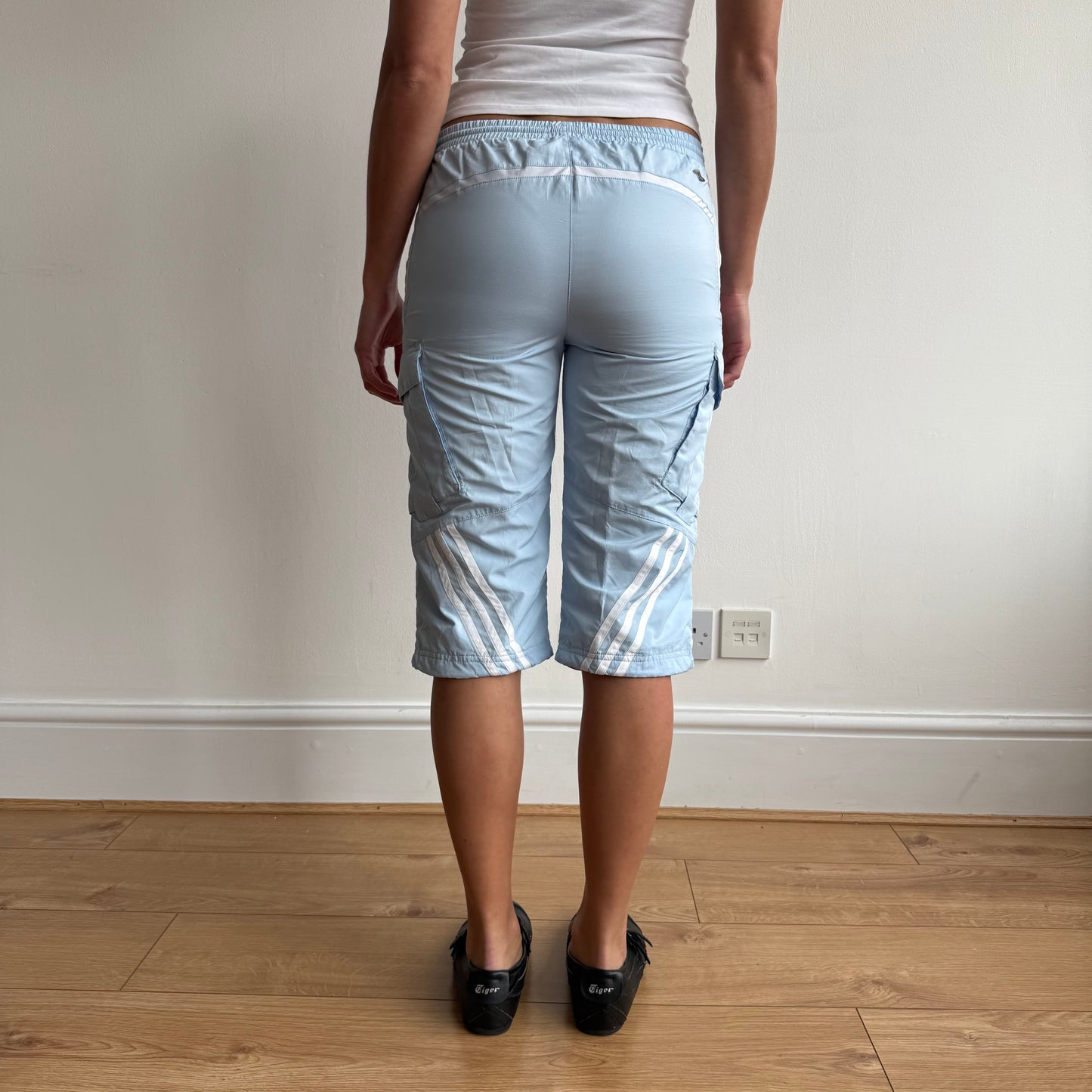 Baby blue Adidas cargo capris - Size XS