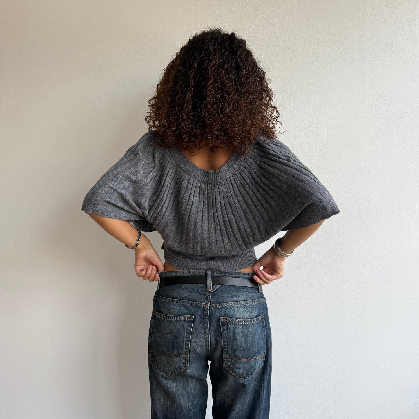 Dark grey batwing knit - Size S/M