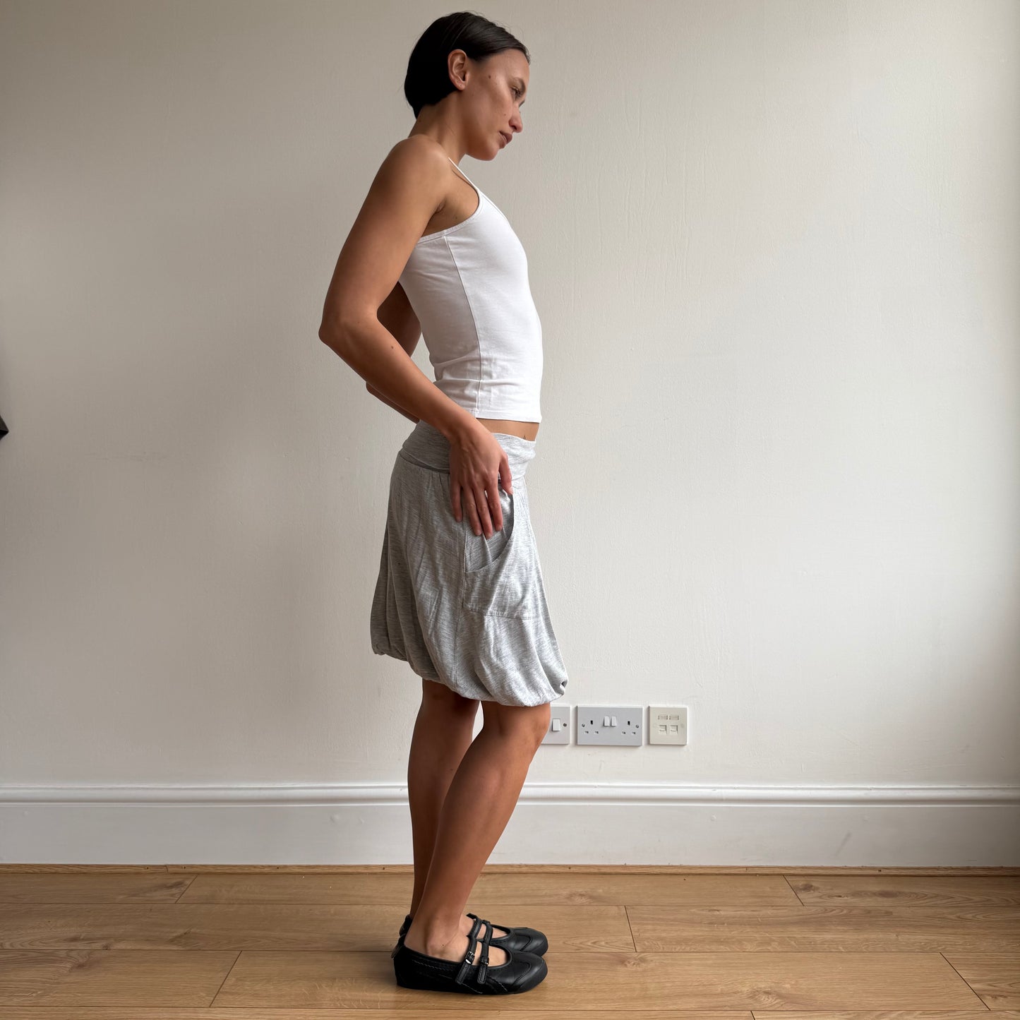 Grey midi bubble skirt - Size S