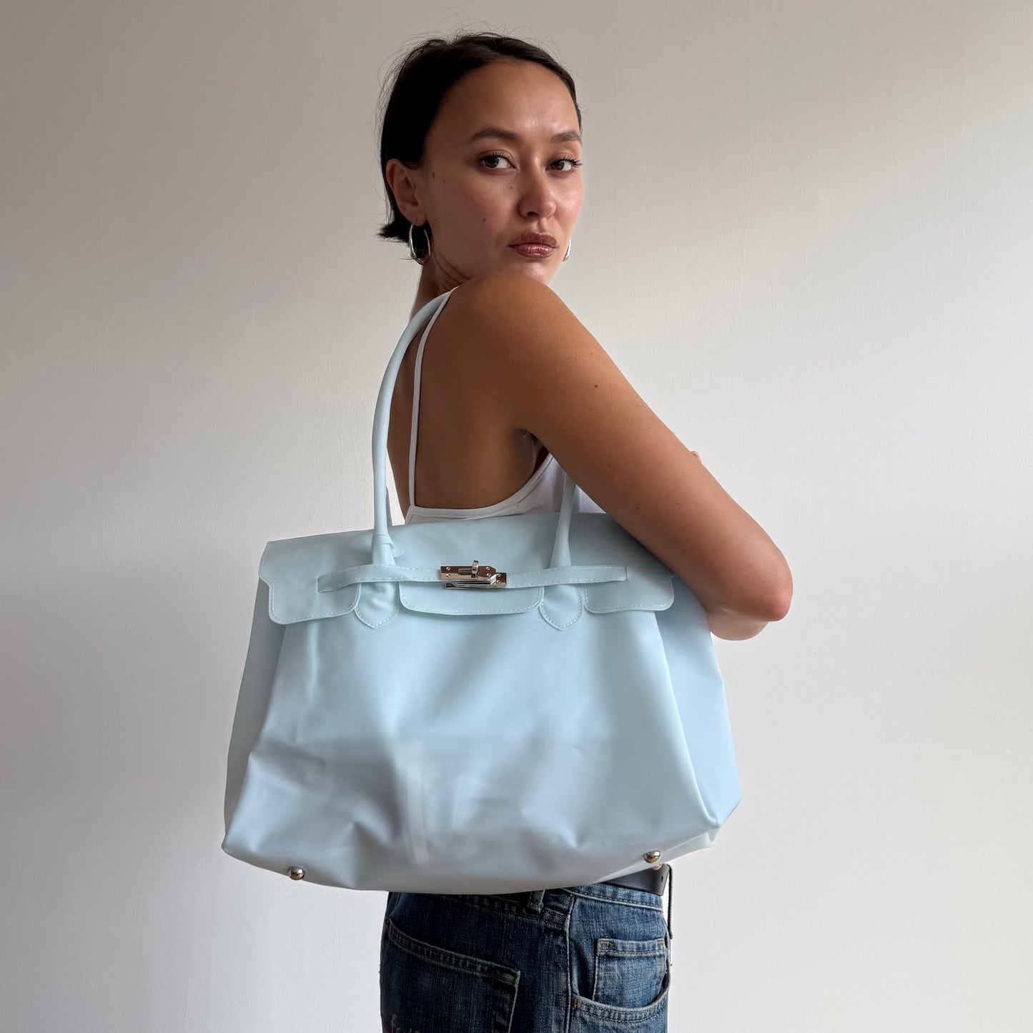 Baby blue jelly ‘firkin’ bag - One Size