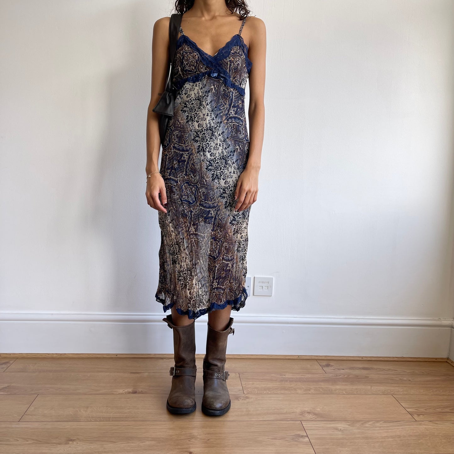 Blue paisley midi dress - Size S
