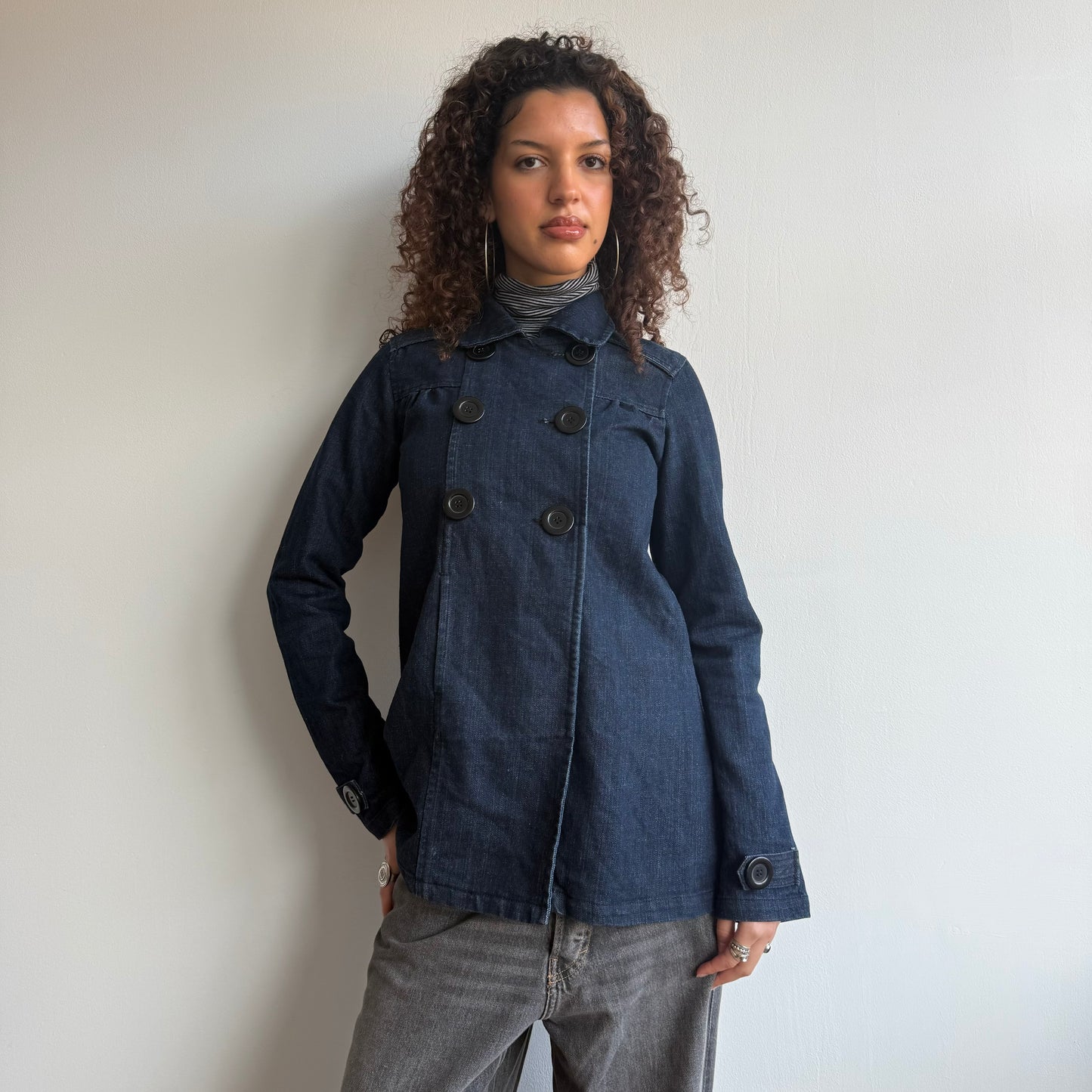 Dark denim peacoat - Size S