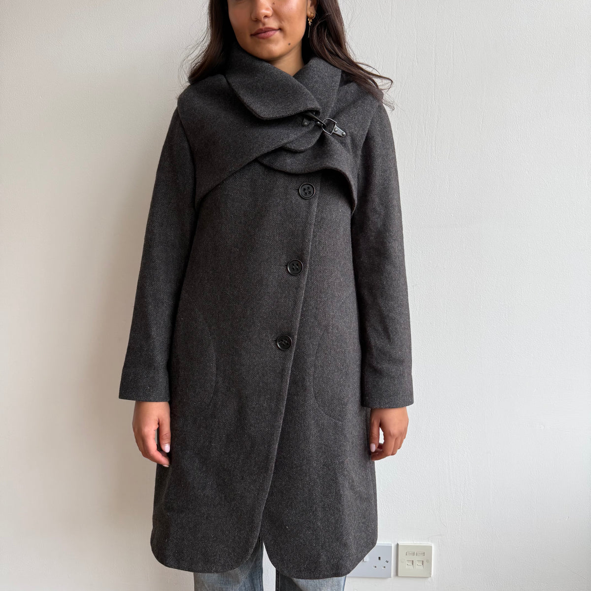 Charcoal Cop Copine bolero coat - Size XS/S
