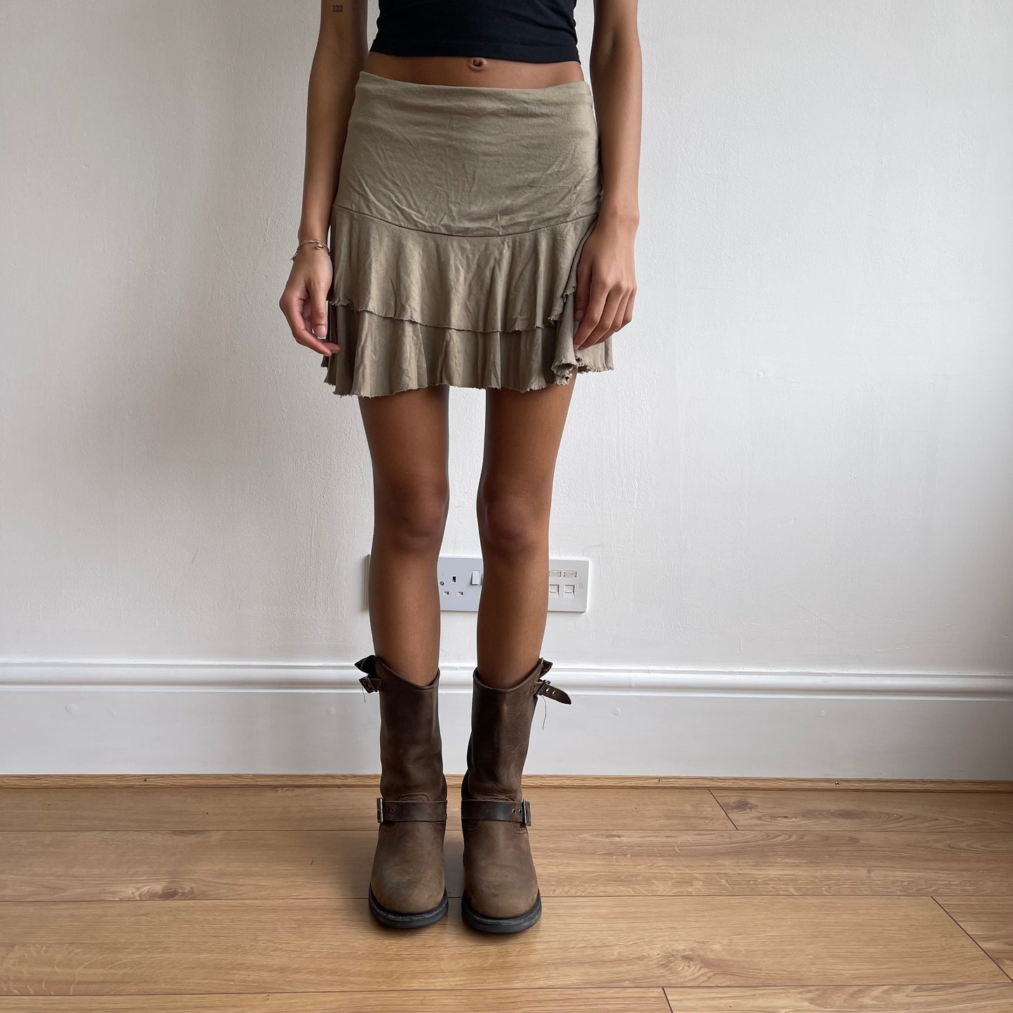 Khaki rara mini skirt - Size S