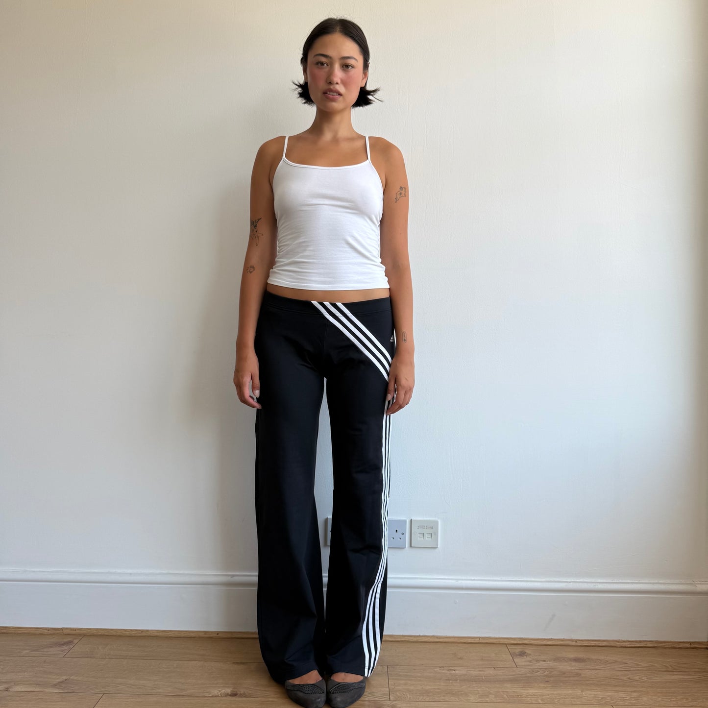 Adidas striped flared yoga pants- Size M