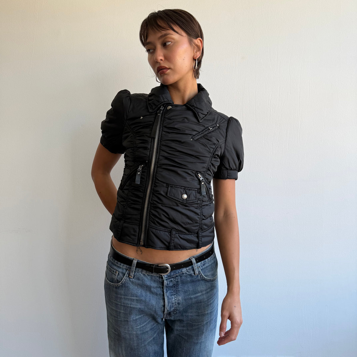 Miss Sixty black short sleeve puffer - Size S/M