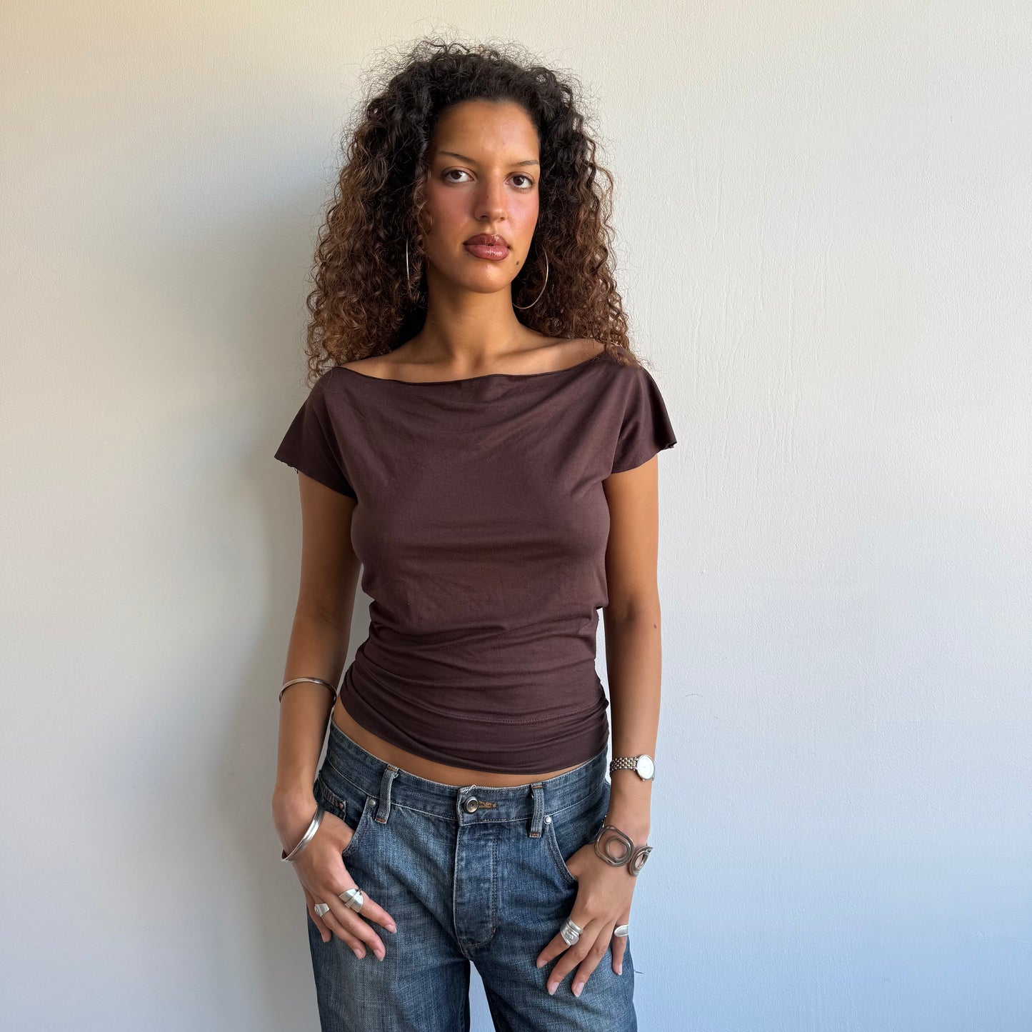 Brown slouchy t-shirt - Size S