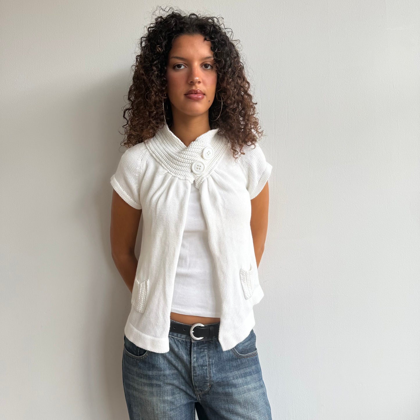 White button neck knit - Size M