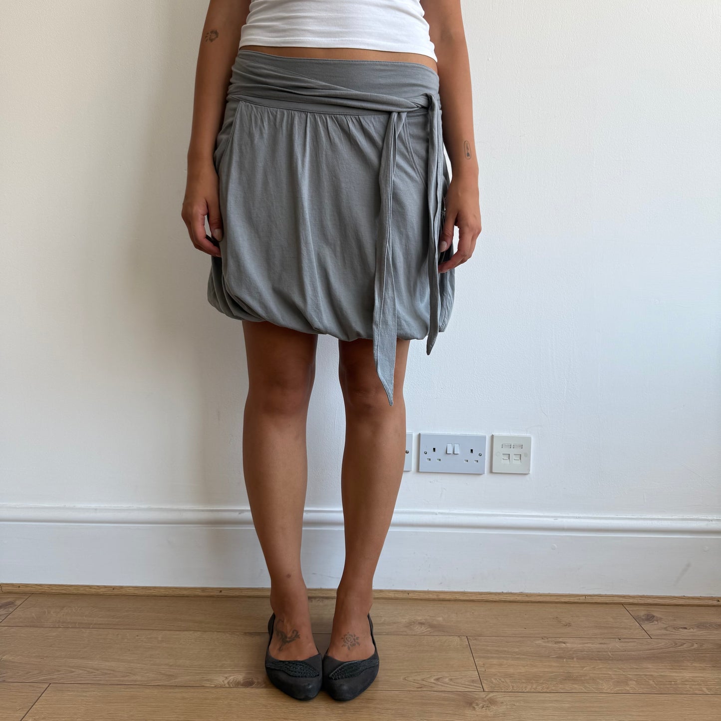 Grey midi bubble skirt - Size S