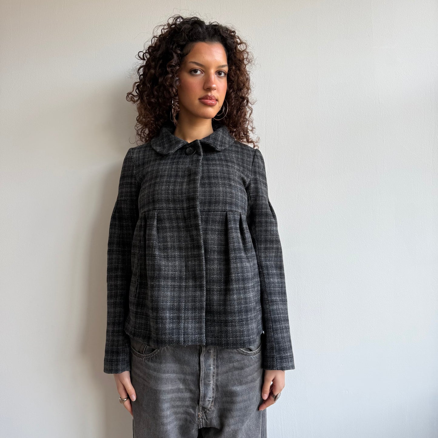 Tartan peacoat - Size S + M