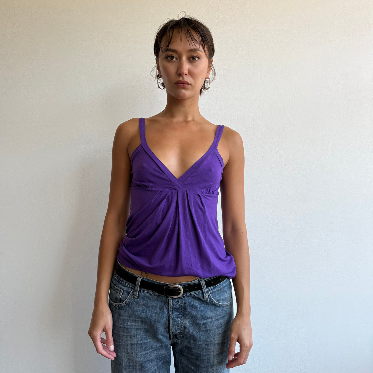 Purple v-neck top - Size S/M