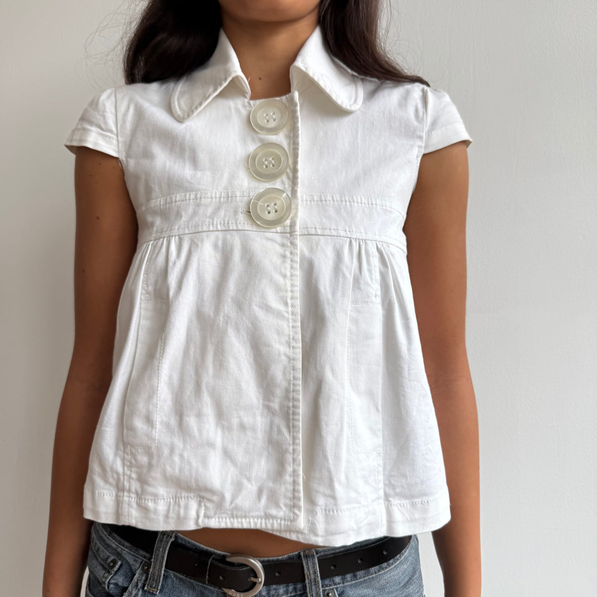 White short sleeve peacoat - Size S