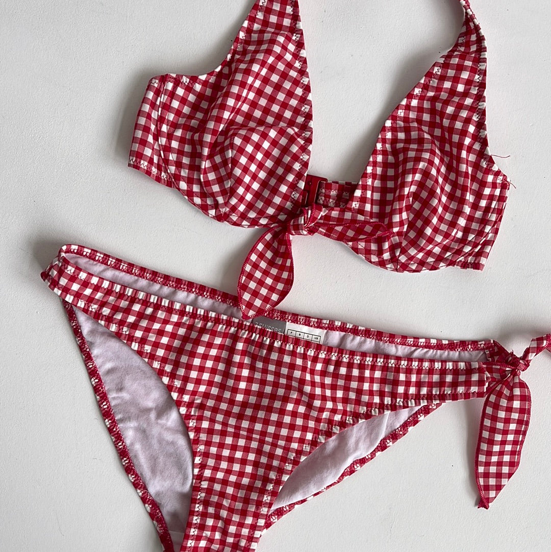 Red gingham bikini - Size S/M