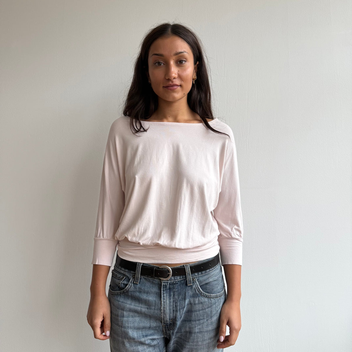 Pale pink batwing top - Size S
