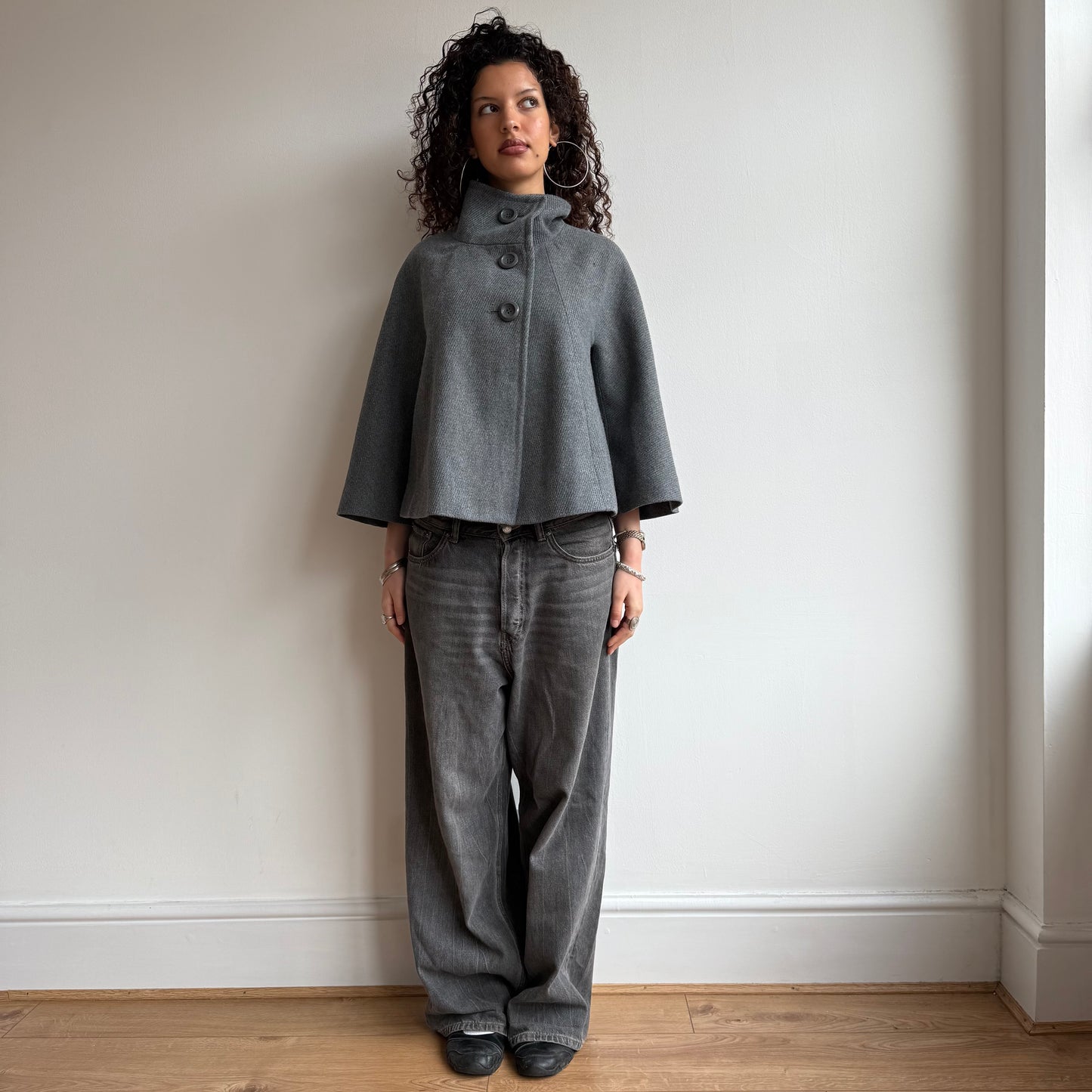 Grey swing coat - Size M