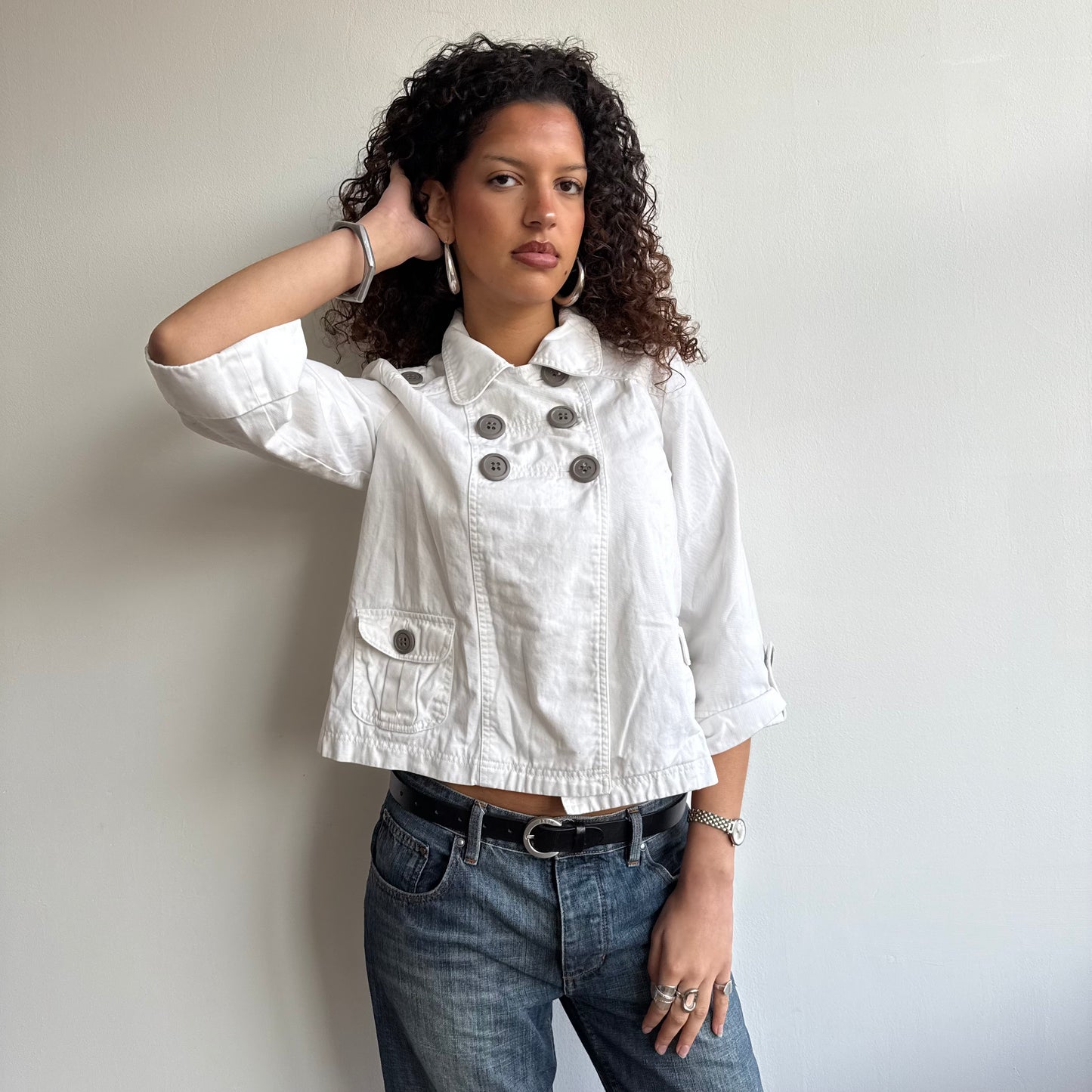 White double breasted peacoat - Size S