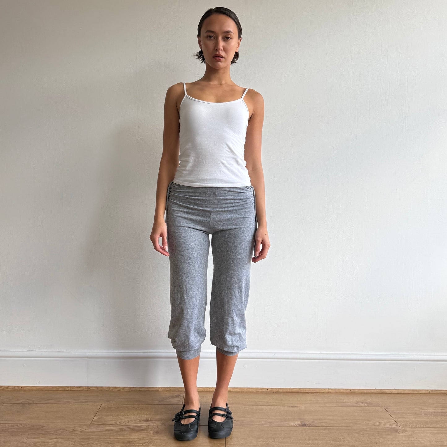 Grey harem ruched capris - Size S