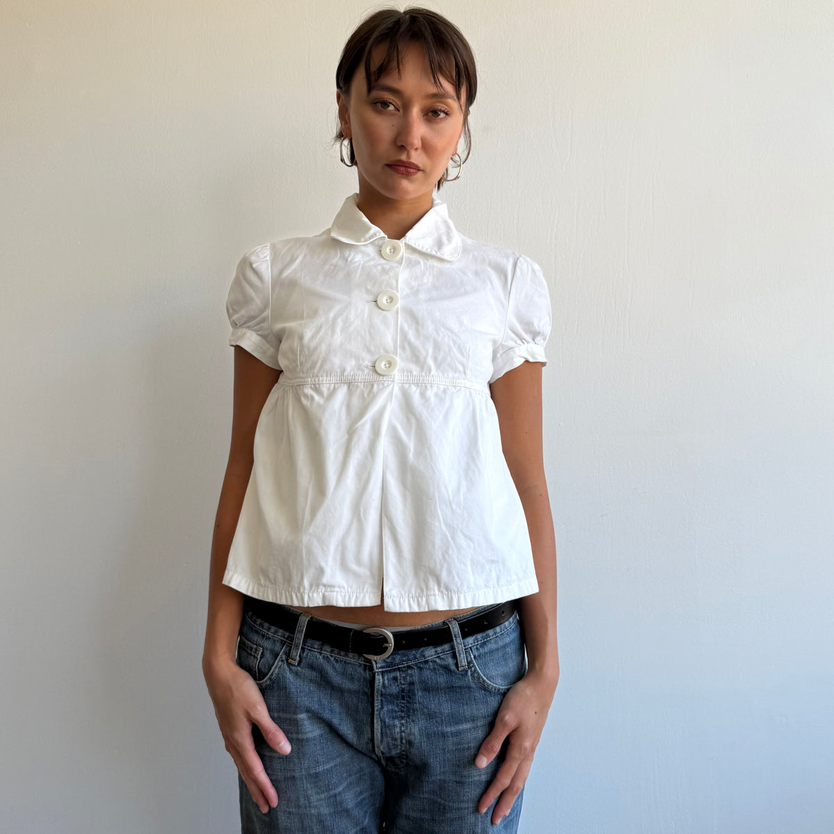 White short sleeve peacoat - Size M
