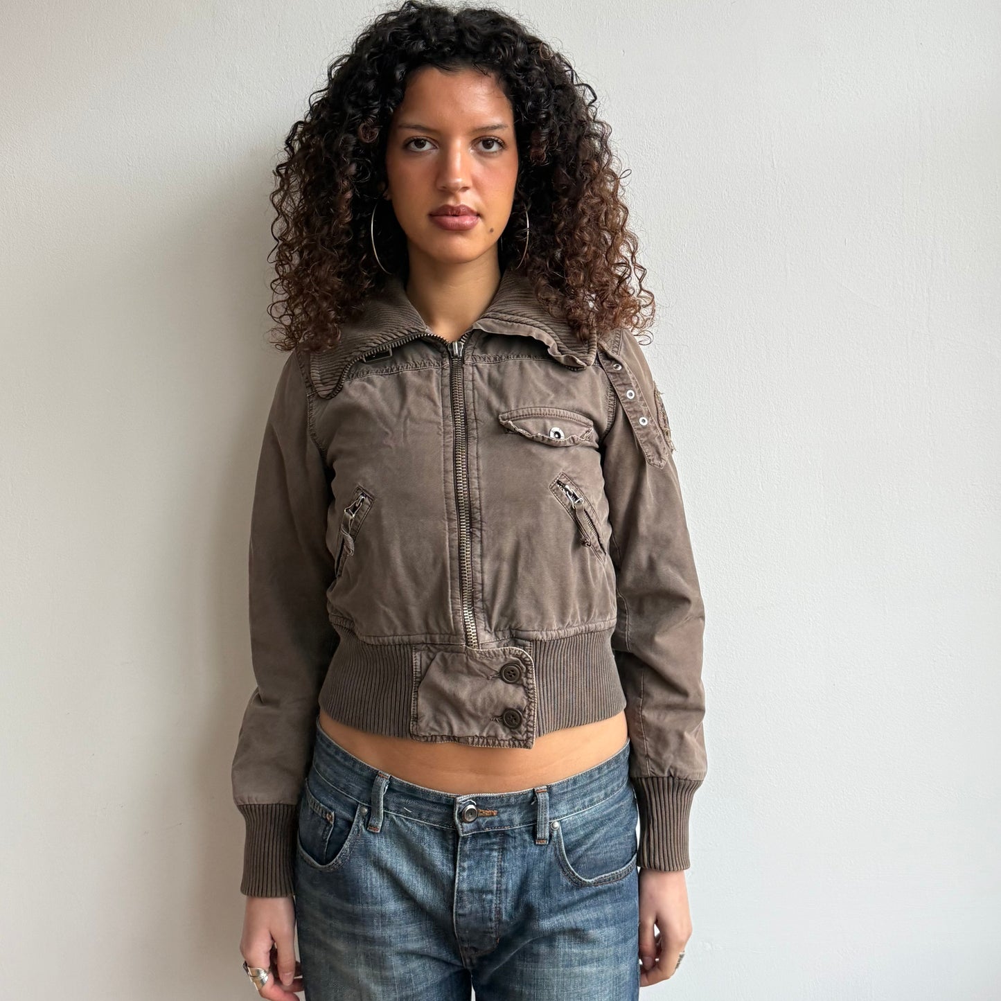 Brown cargo bomber - Size S/M