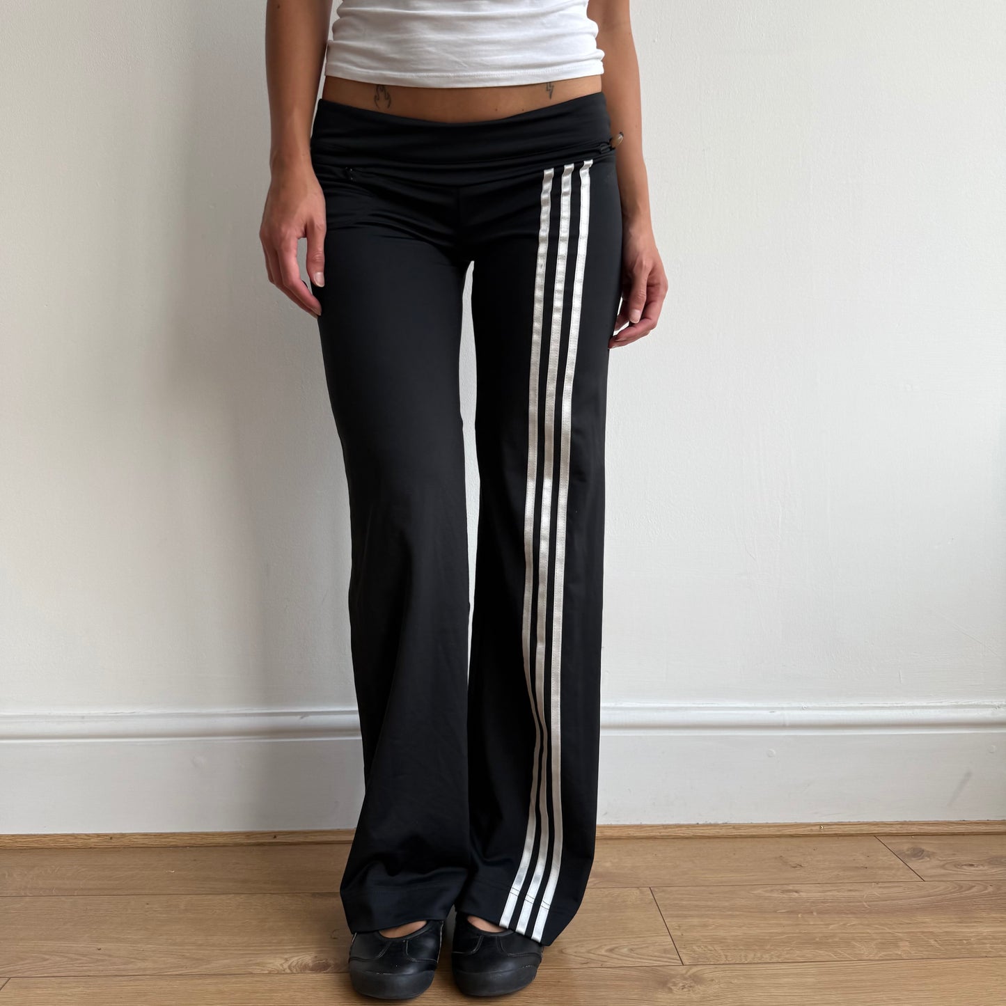 Adidas striped flared bead yoga pants- Size S