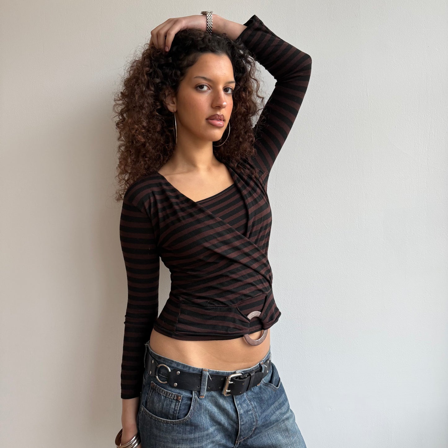 Brown stripe O-ring top - Size S/M