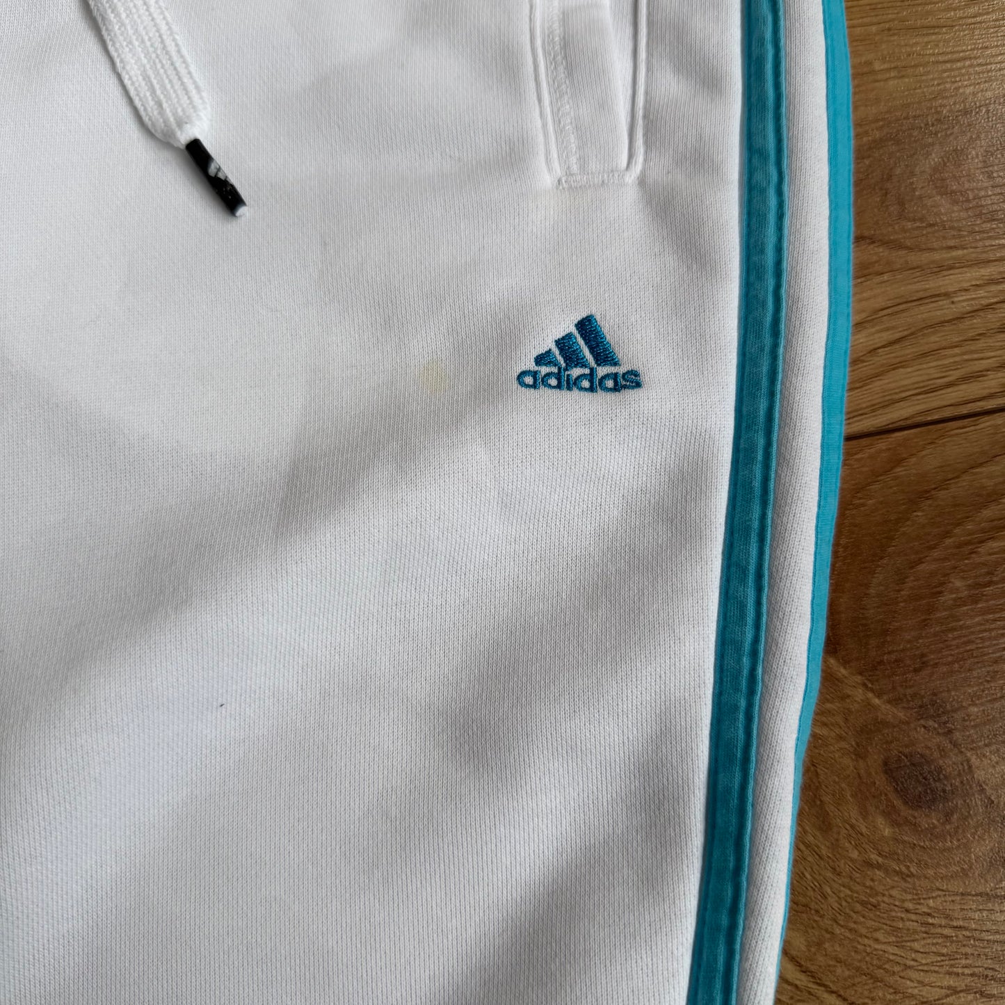 White + blue adidas sporty capris - Size S